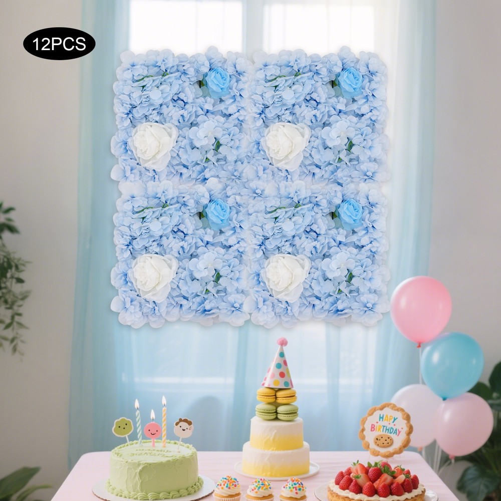 Artificial Flower Wall Panels, Artificial Flower Wall Backdrop, 12PCS Panels