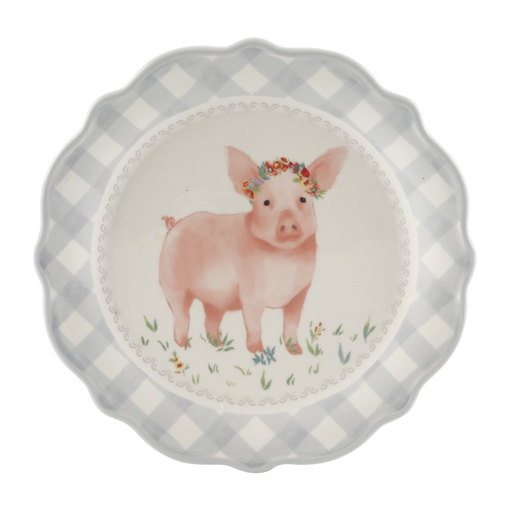 Stylish Serving Plates with Storage Wire Rack Set Dinner Plates 7-Piece