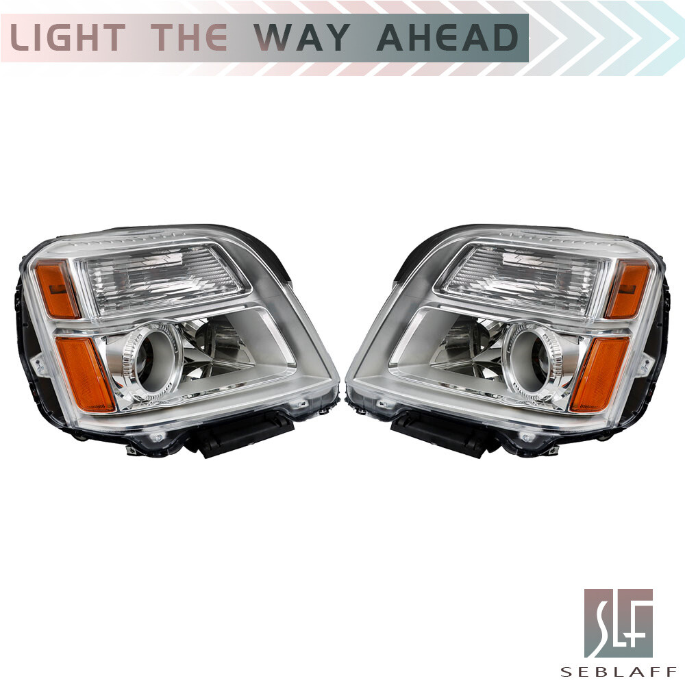 Left+Right Fit For 2010-2015 GMC Terrain SL/SLT/SLE Halogen Headlight Assembly