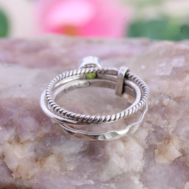 Peridot Ring 925 Sterling Silver Band &Statement Ring Handmade Ring All size