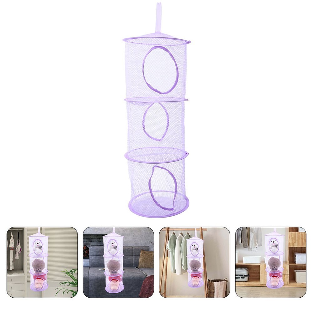 2 Pcs Practical Stuffed Animal Storage Hammocks Foldable Hanging Net