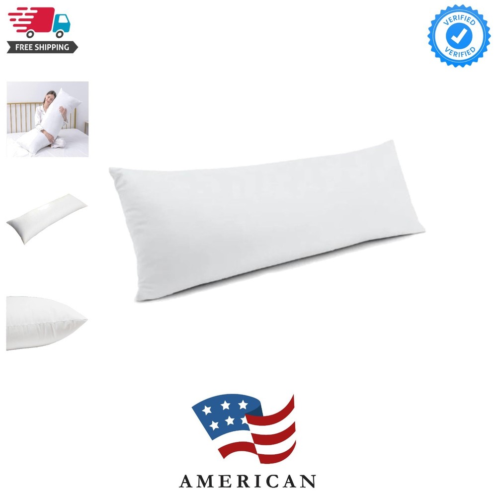 20x48 Inch Synthetic Down Alternative Rectangle Pillow Insert Form Stuffer fo...
