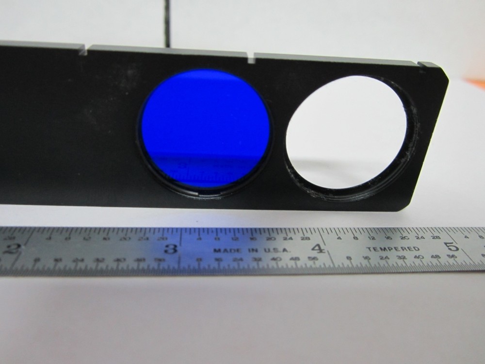 MICROSCOPE LEITZ GERMANY SLIDE FILTER BG12 DARK BLUE OPTICS #K9-04
