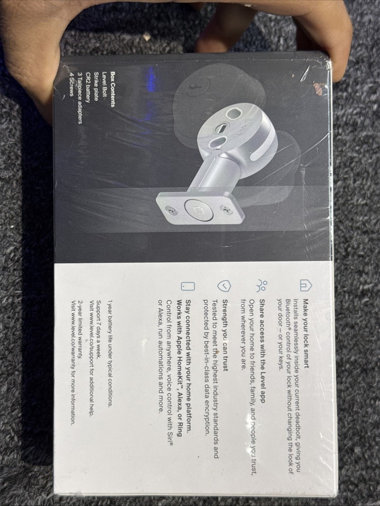 Level Bolt Retrofit Smart Lock Satin Bluetooth Deadbolt Lock C-D11U NEW