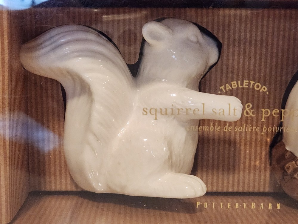 Pottery Barn Squirrel And Nut Salt & Pepper Shakers