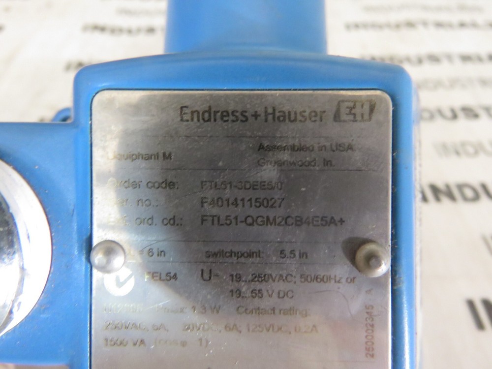 ENDRESS + HAUSER FTL51-3DEE5/0 LIQUIPHANT M NEW