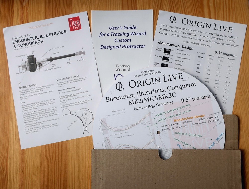 Origin Live Encounter/Illustrious/Conqueror 9.5" Tonearm Alignment Protractor