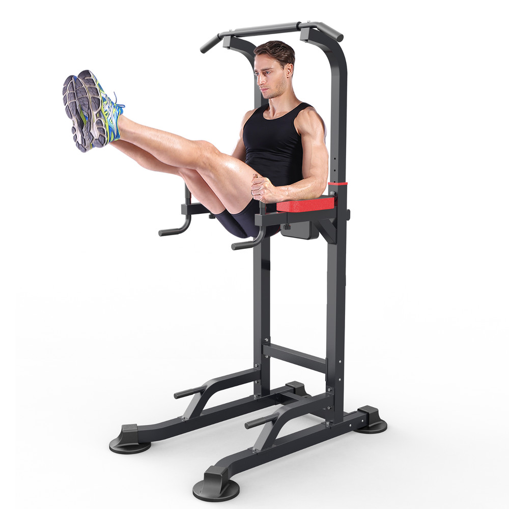 Power Tower Dip Station & Pull-Up Bar, Adjustable Height, 450LBS Load, Home Gym