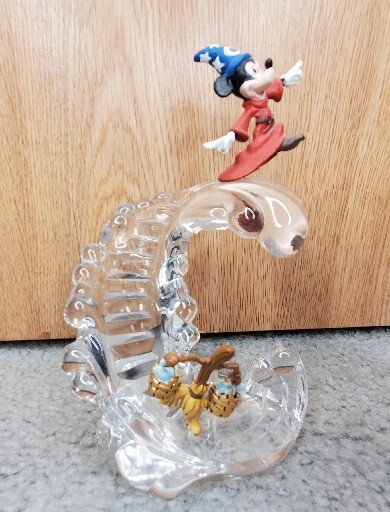 DISNEY MICKEY MOUSE SORCERER'S APPRENTICE CRYSTAL STAIRCASE FRANKLIN MINT