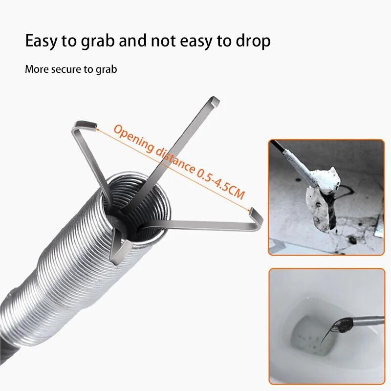 60cm Spring Pipe Dredging Tools, Drain Snake, Drain Cleaner Sticks Clog Remover