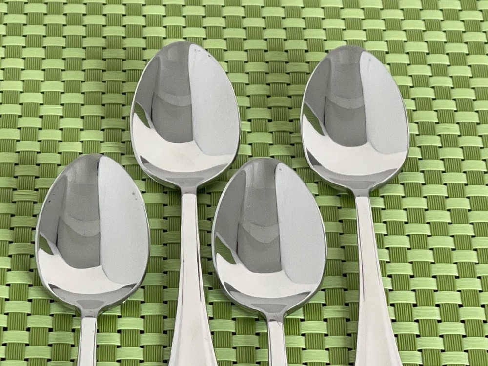 Reed & Barton WILLOW GLEN Stainless 4 Teaspoons Glossy Flatware - 6 3/8"