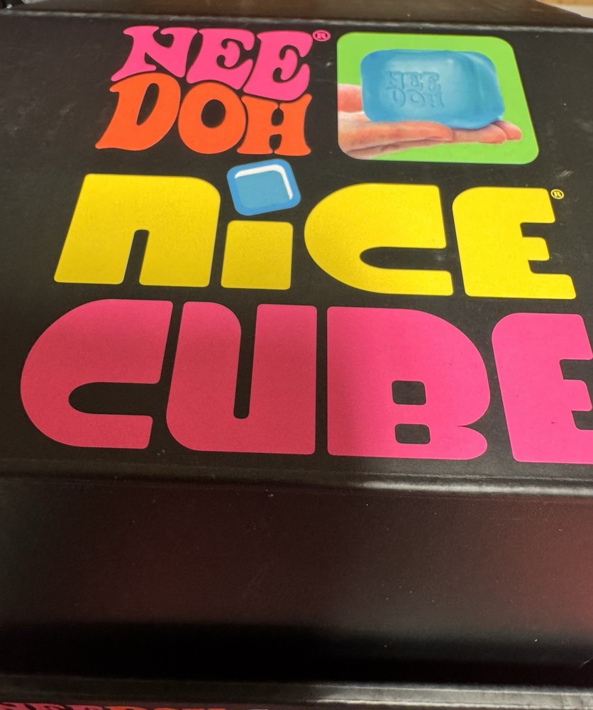 Nee Doh Nice Cube Super Solid Squish! - Blue Purple Pink - Brand New w Display!