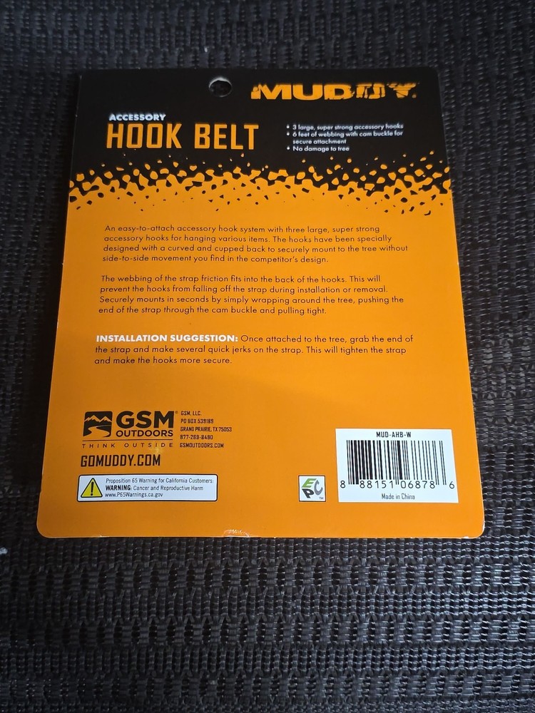 Muddy Accessory Hook Belt | Durable Adjustable Hunting Gear Holder, 2-Pack