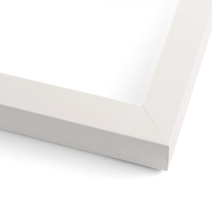 Solid Wood Newspaper Frame Matte White Finish Size 18.5x12.5