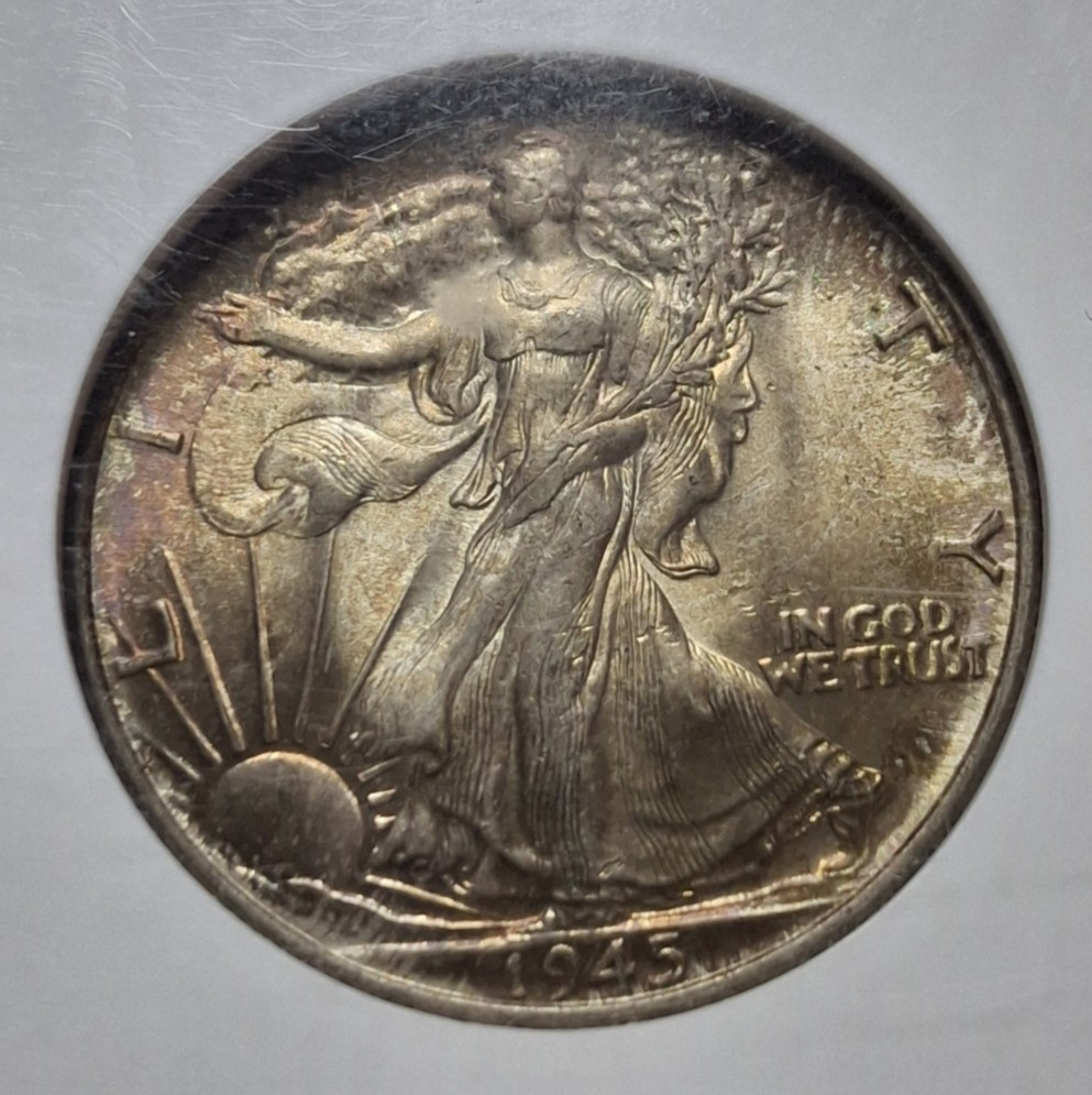 1945 Walking Liberty Half Dollar - NGC MS65