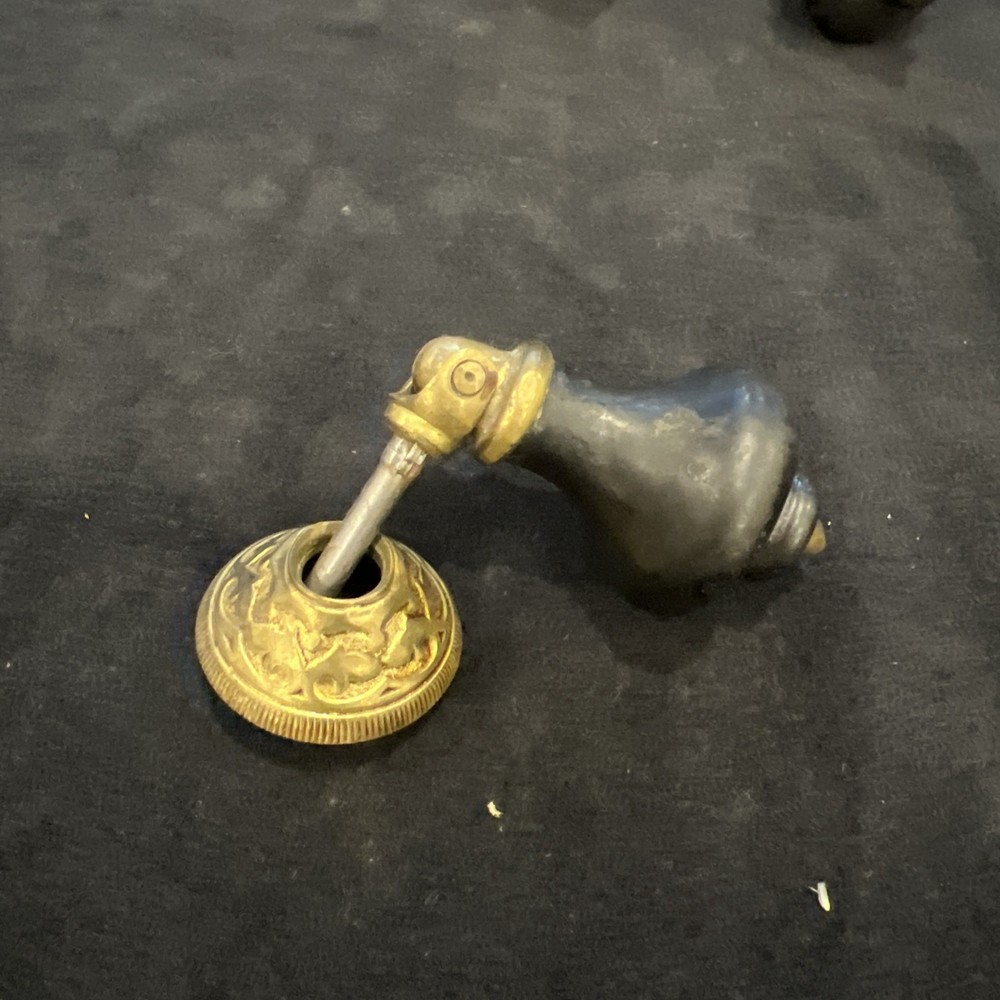 4 MATCHING ANTIQUE TEARDROP BLACK EBONIZED VICTORIAN PULLs