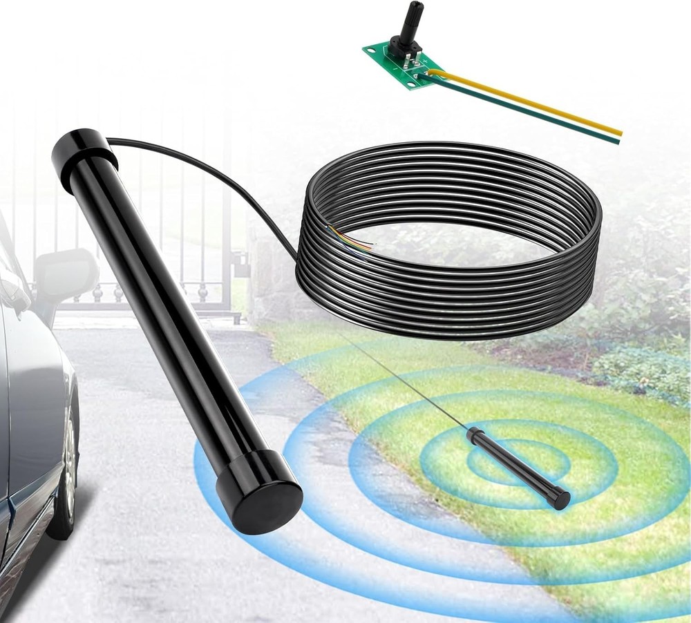 Vehicle Sensor for Automatic Gate Opener, Driveway Gate Exit Wand with 50FT Cabl