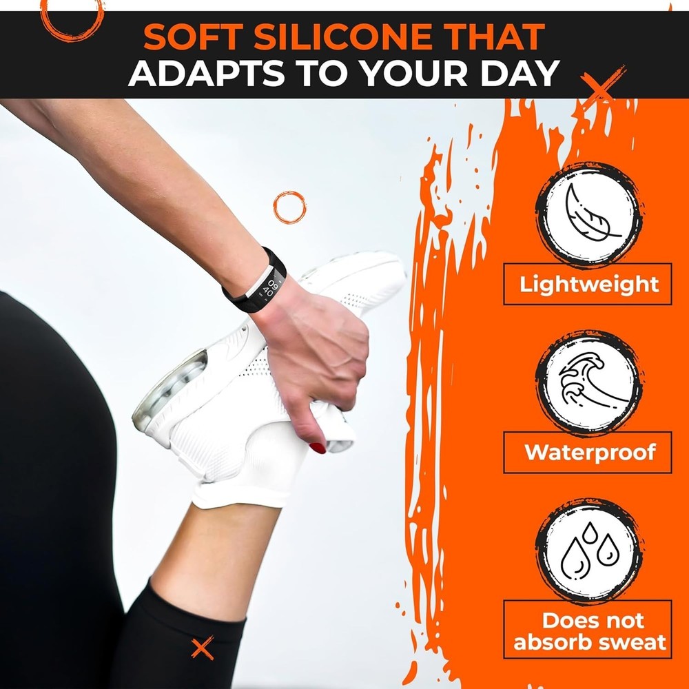 2-Pack Bands Compatible with ID115Plus HR — Adjustable Silicone Wrist Straps