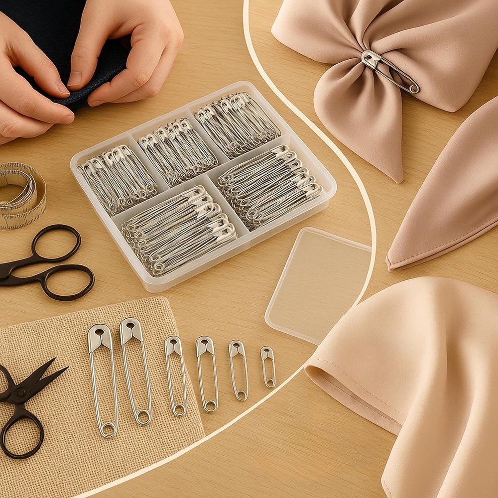 Versatile 300 Pack Safety Pins - Rust Resistant & Perfect for Creative Projects