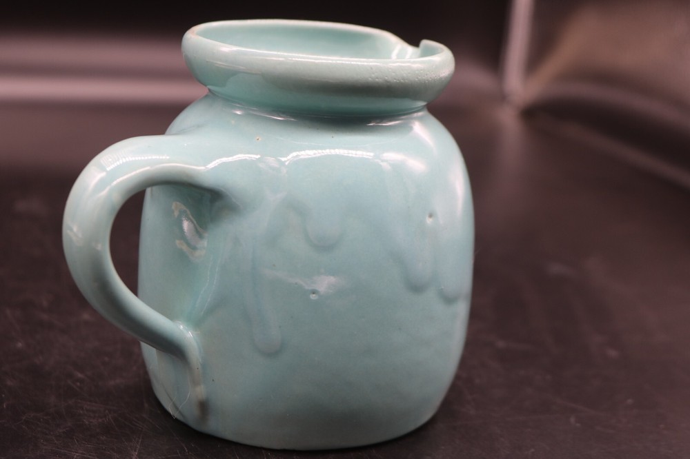 Small Pottery Pitcher-Drip Glaze-Turquoise