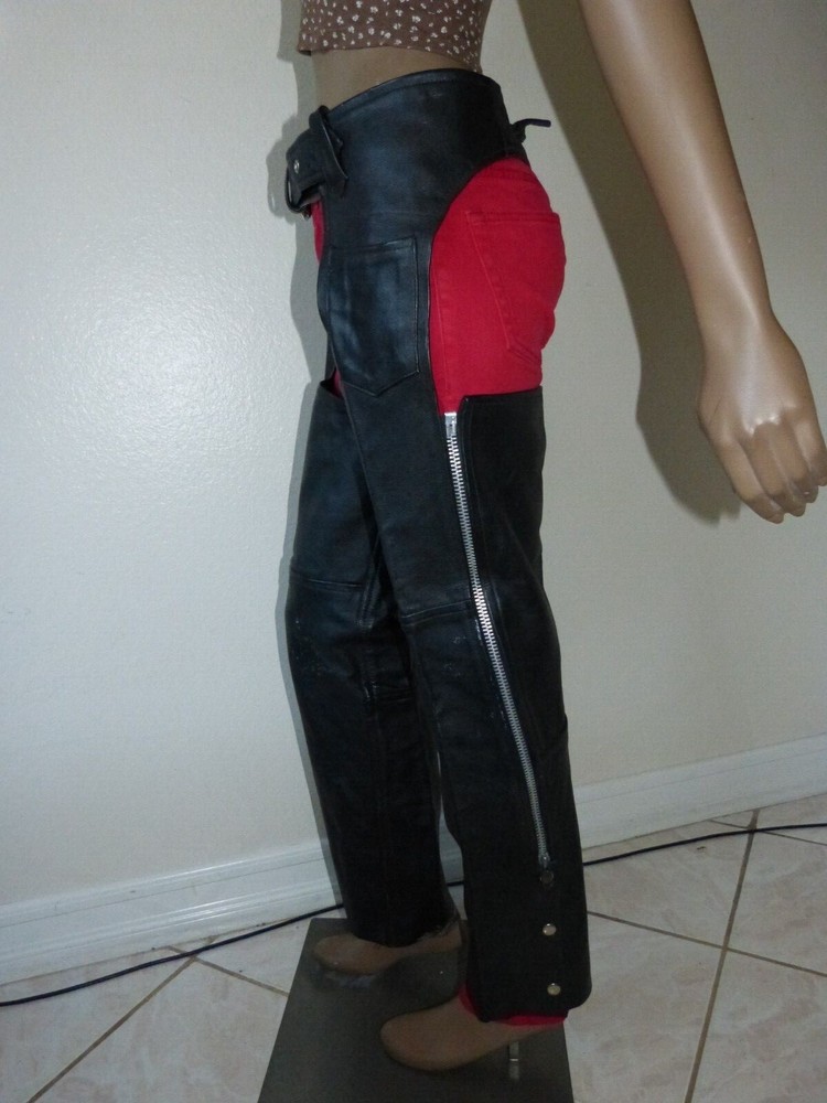 FIRST BLACK LEATHER CHAPS SZ XXS