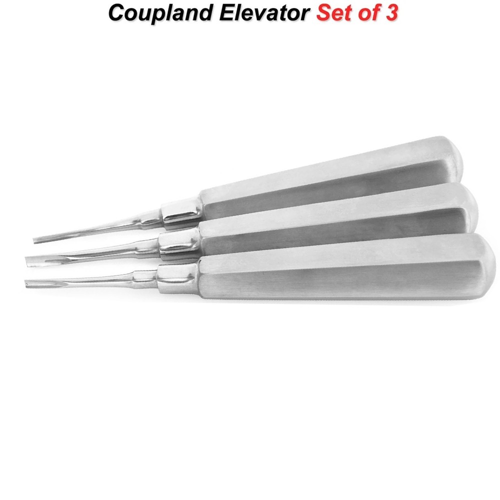 Dental Coupland Chisel Elevator Set Of 3 Teeth Root Extraction Surgical Tools CE