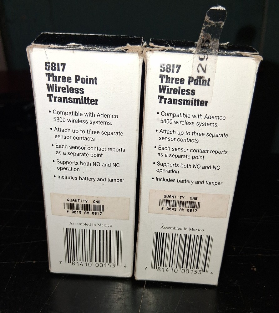 Pair (2) Ademco (Honeywell) Three Point Wireless Transmitter #5817