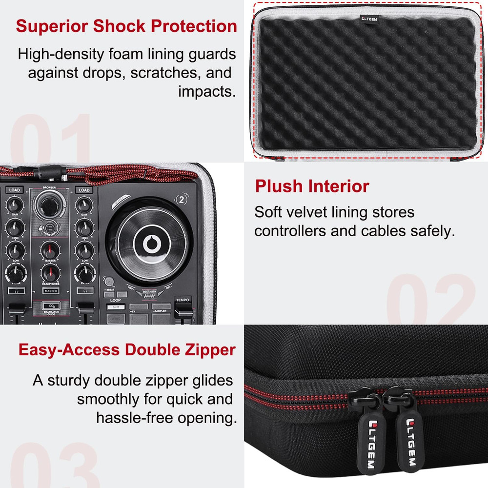 LTGEM DJ Controller Case for Hercules Djcontrol Inpulse 200 / Djcontrol Inpulse