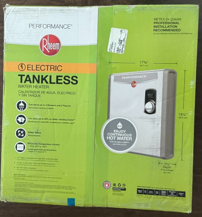 Rheem Performance 24 kW 4.68 GPM 240V Electric Tankless Water Heater