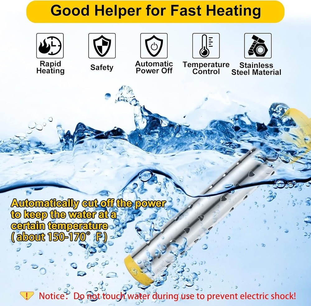 Portable Electric Submersible Pool Heater Set=