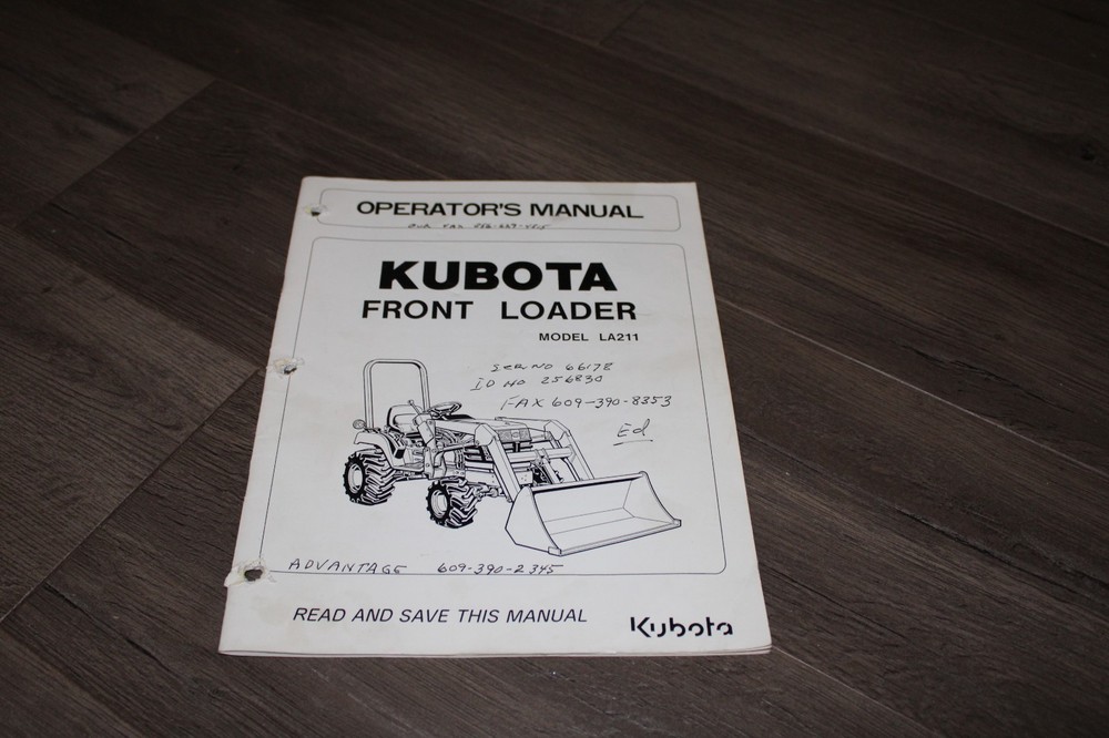 Kubota model LA211 front loader operators manual