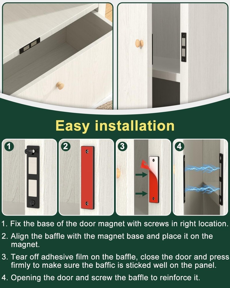 Ultra-Thin Magnetic Door Latch - 12 Pack Cabinets & Closets Closure Solution