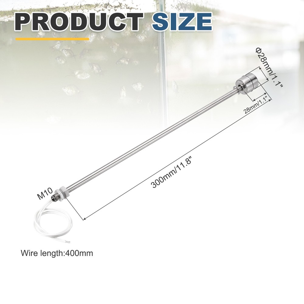 Float Switch 300mm Rod 0.2A Vertical Single Float for Pump/Alarm 1 Pcs