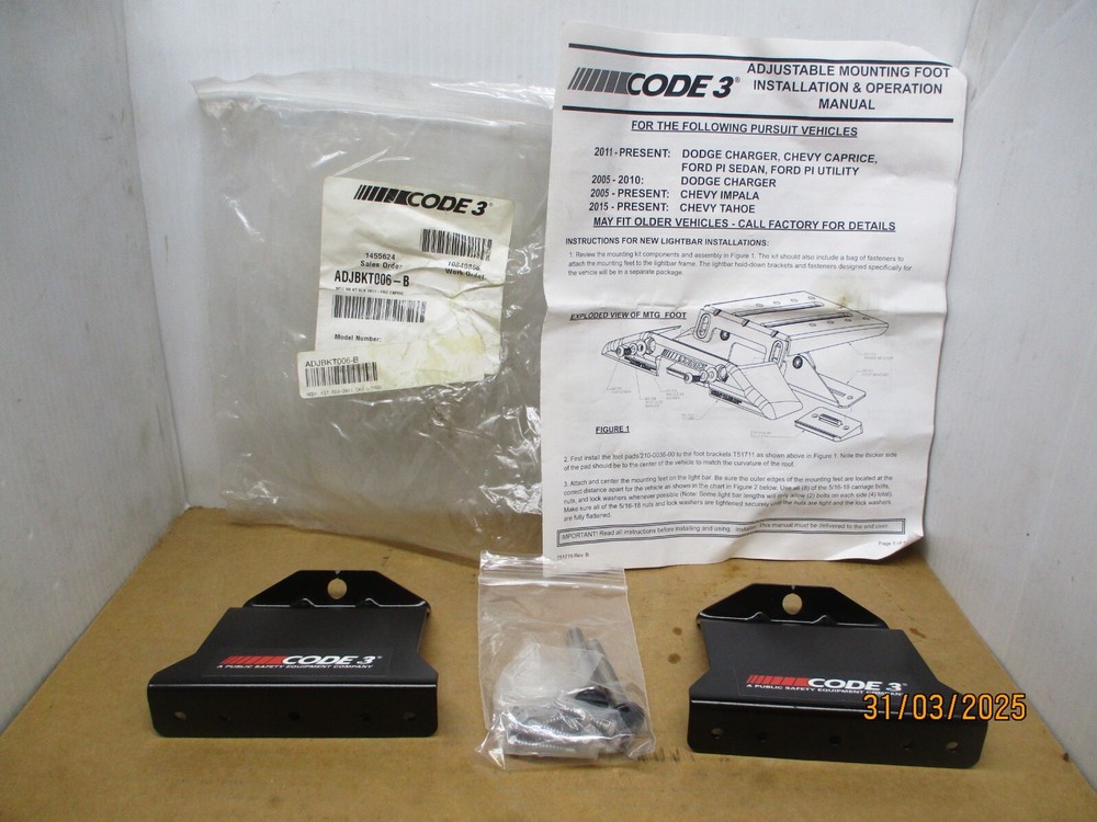 Code 3 ADJBKT006-B 2011 CAPRICE ROOF BRACKET.