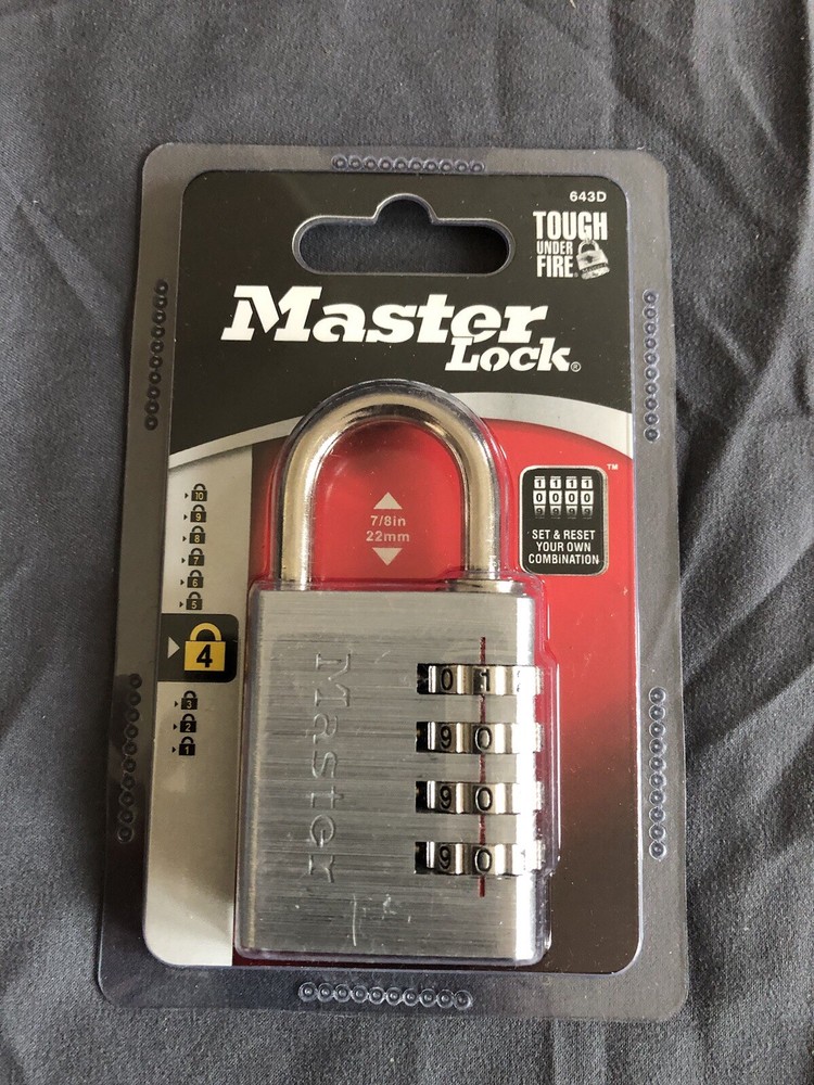 Master lock 643D set your own combination padlock, 1 pack, silver