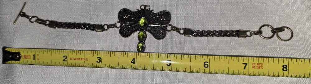 Artisan Peridot Dragonfly Bracelet