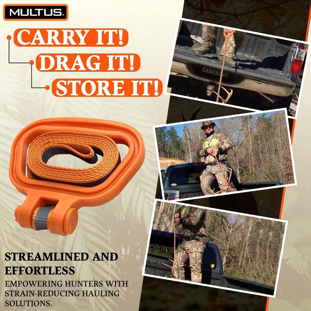 Ultimate Deer Dragging Solution: Heavy-Duty Rope & Safety Strap - 400lb Capacity