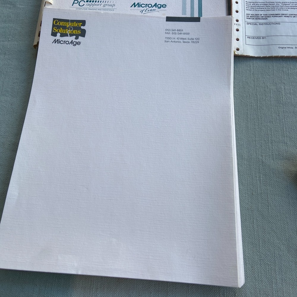 Vintage MicroAge Computer Solutions Technical Services Operations Manual Paper E