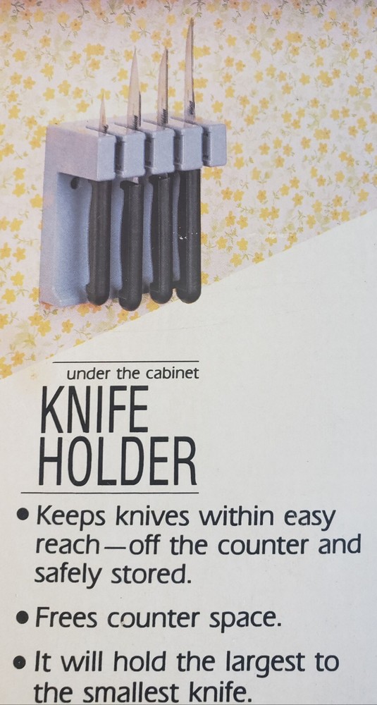 UNDER CABINET KNIFE HOLDER, WHITE