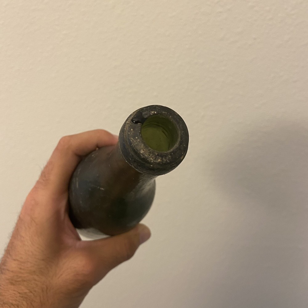 Super Dark Green Vintage Wine Bottle