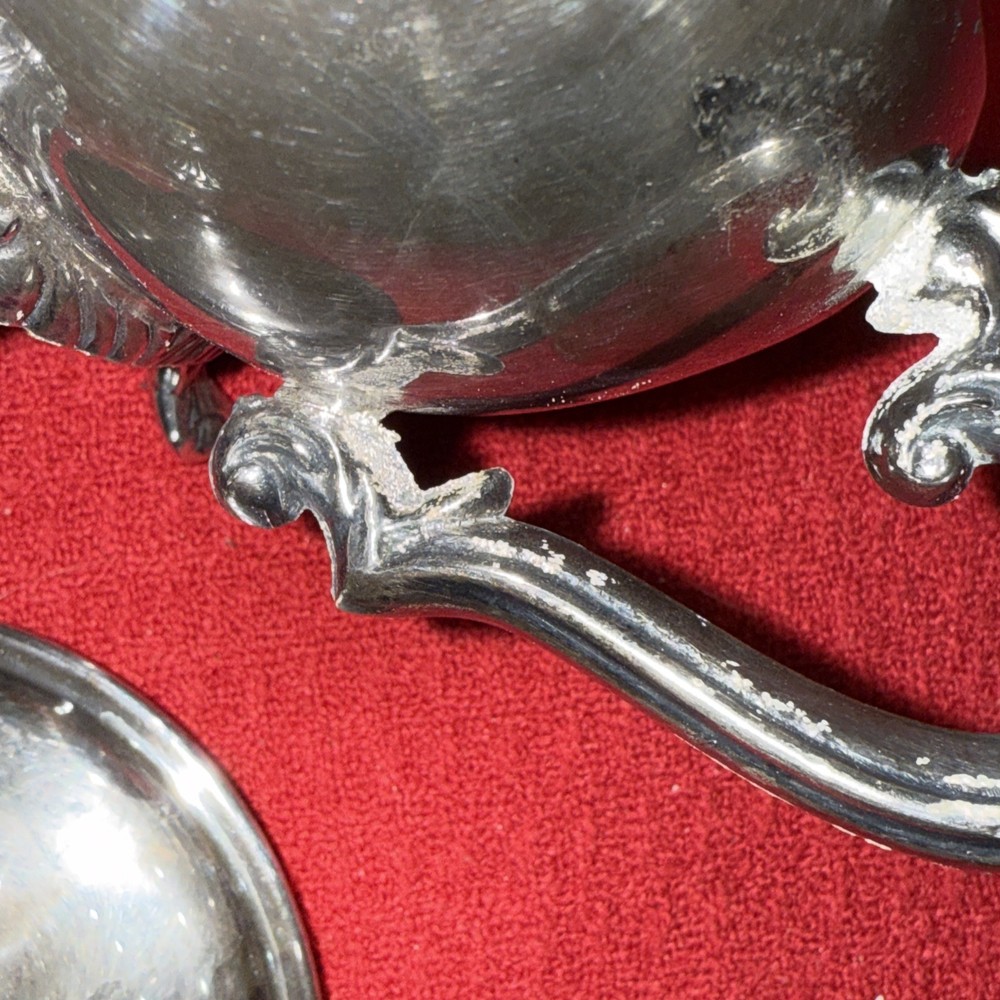 Silver plated creamer and sugar bowl