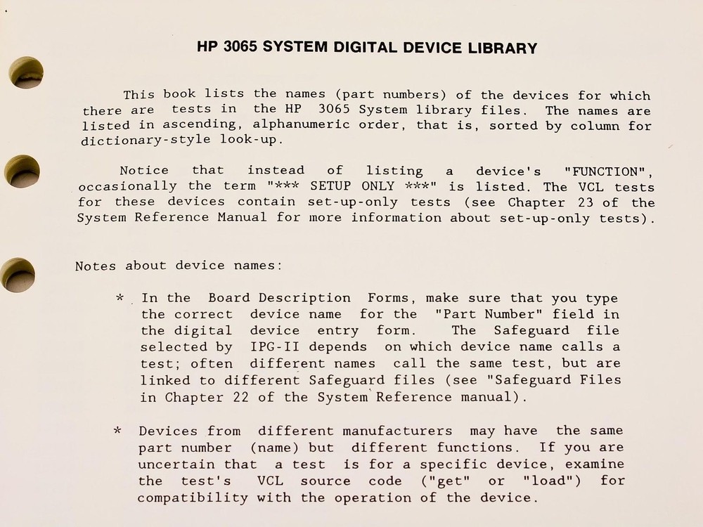 HP 3065 Board Test System Manual