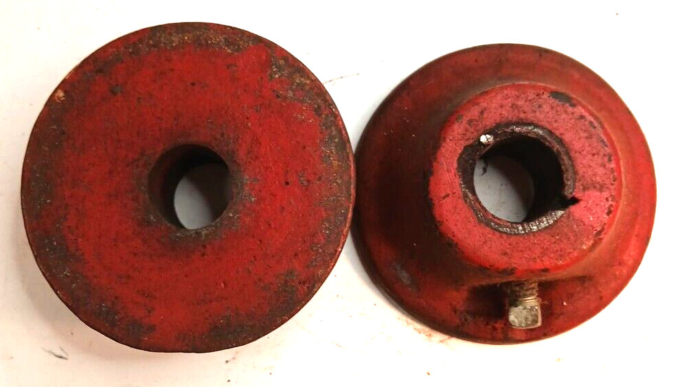 2 Unbranded? Cast Iron Red Barbell Weight Collars