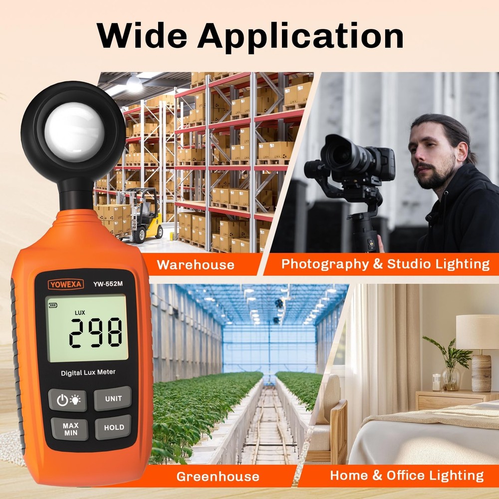 Digital Anemometer, YOWEXA Lux Meter