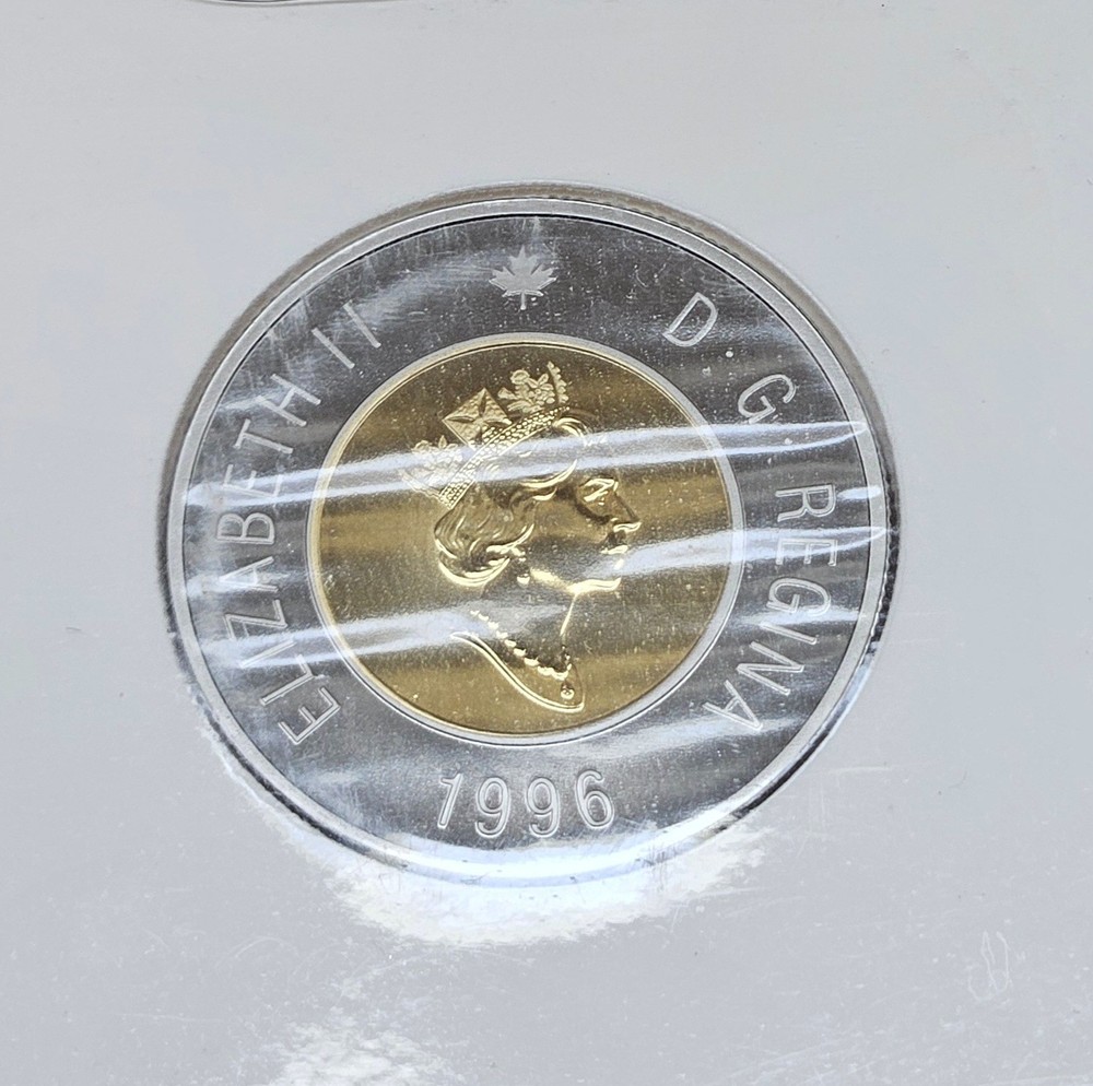1996 Canada $2 Uncirculated Coin , Bank Note & Stamp Set