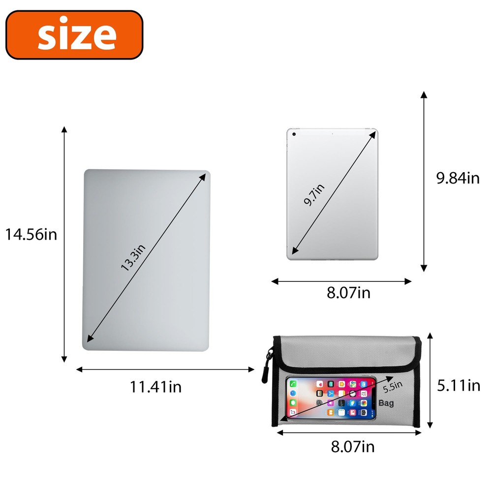 Fireproof Waterproof Document and Money Storage Bag - 3 Pack