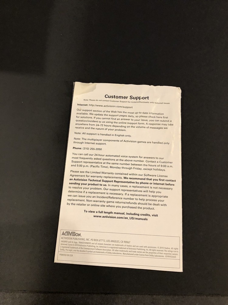 transformers cybertron adventures wii Manual Only