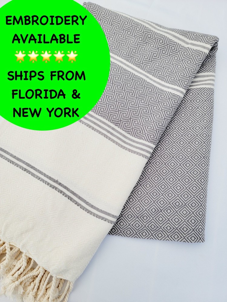 100% Cotton Geometric Diamond Weave All Season Solid Blanket Soft Sofa Throw