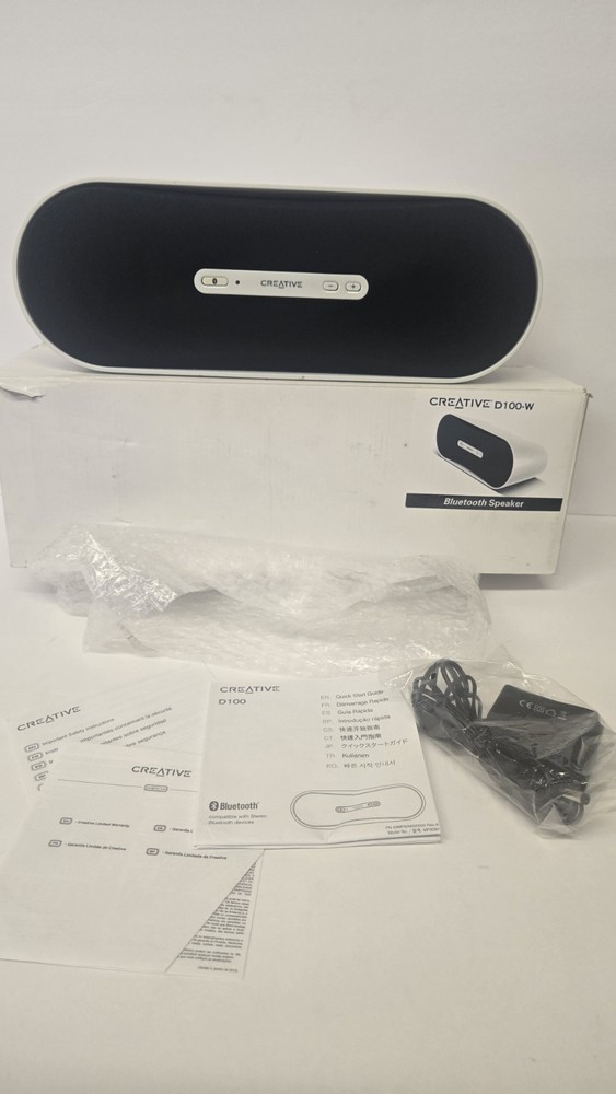 Creative D100 Bluetooth Wireless Speaker White - Portable Stereo Boxed & Tested