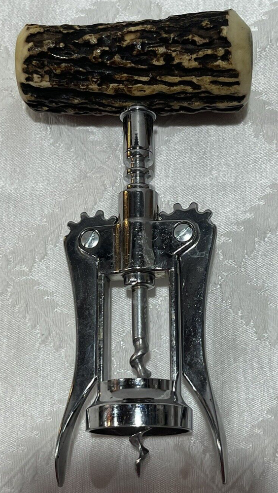 Vintage Corkscrew Stag Antler Handle